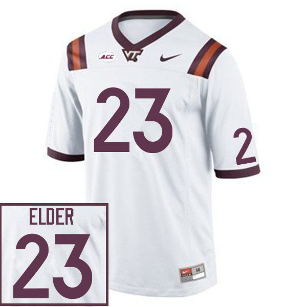 Men #23 Da'Shawn Elder Virginia Tech Hokies College Football Jerseys Sale-White